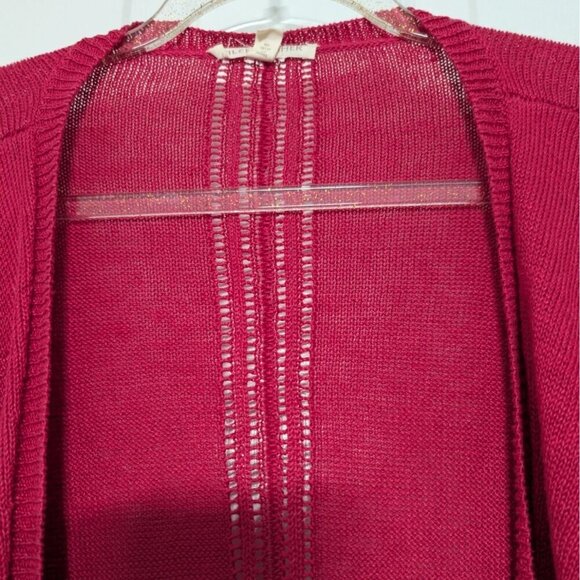 Eileen Fisher 100% Linen Cardigan Womens Size Large Pink Draped Open Front - Picture 5 of 12
